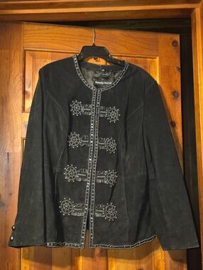 Pamela McCoy 1x Black Suede Embellished -Style Jacket. Absolutely Gorgeous!!